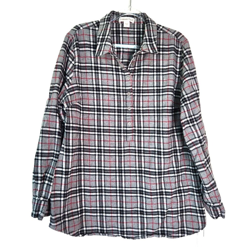 Coldwater Creek Alpine Celebration Plaid Tunic Sz L